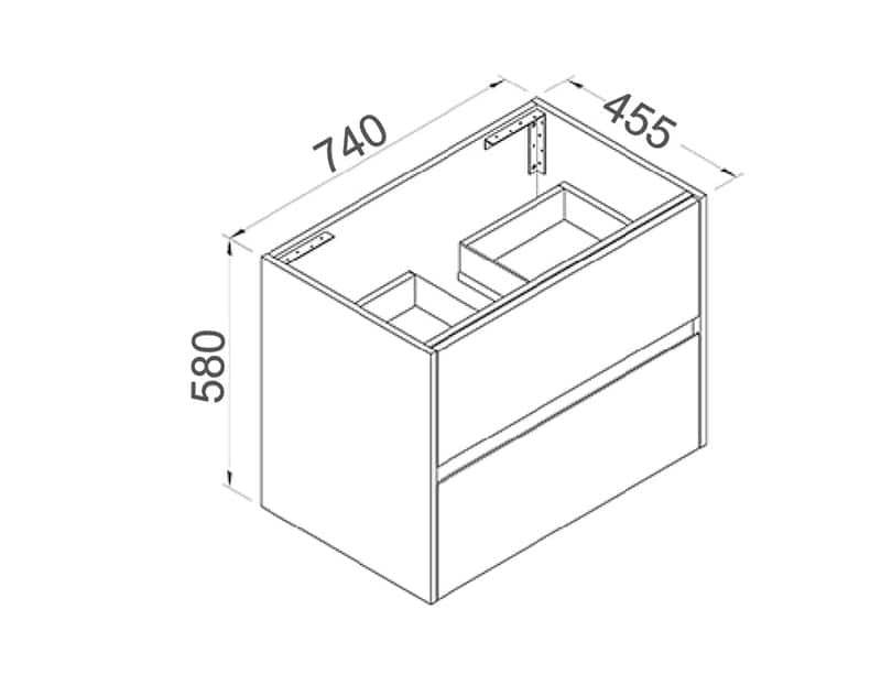 NUTRO Wall Hung Vanity - In 3 Sizes - Ceramic and Stone Top