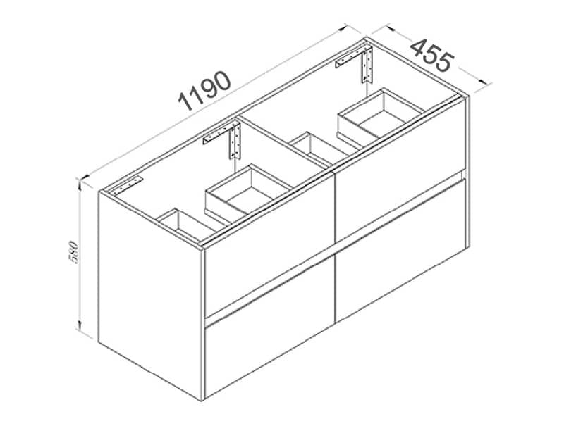 NUTRO Wall Hung Vanity - In 3 Sizes - Ceramic and Stone Top