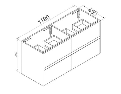 NUTRO Wall Hung Vanity - In 3 Sizes - Ceramic and Stone Top