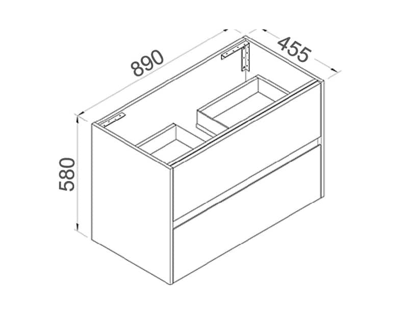 NUTRO Wall Hung Vanity - In 3 Sizes - Ceramic and Stone Top
