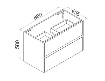 NUTRO Wall Hung Vanity - In 3 Sizes - Ceramic and Stone Top