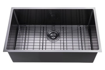 Gun Metal Grey Hand-made Single Bowl Kitchen Sink(Round Edges)