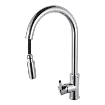 Round Chrome Pull Out Kitchen Sink Mixer Tap  Kitchen Mixer