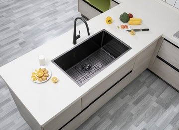 Gun Metal Grey Hand-made Single Bowl Kitchen Sink(Round Edges)