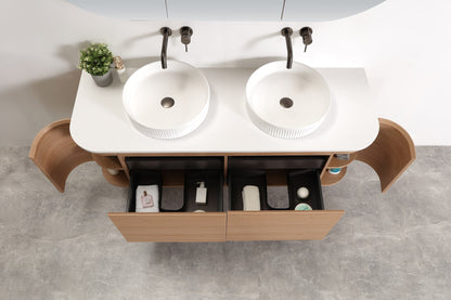 MILAN Wall Hung Vanity - in 3 Sizes with Stone Top