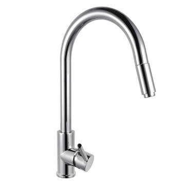 Round Chrome Pull Out Kitchen Sink Mixer Tap  Kitchen Mixer