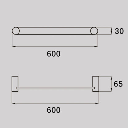 VIVO Single Towel Rail 600mm