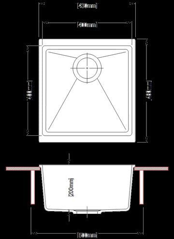 Carysil Enigma 100M Single Bowl Granite Kitchen/Laundry Sink Top/Flush/Under Mount