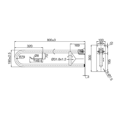 U Shape Folding Grab Rail  rail