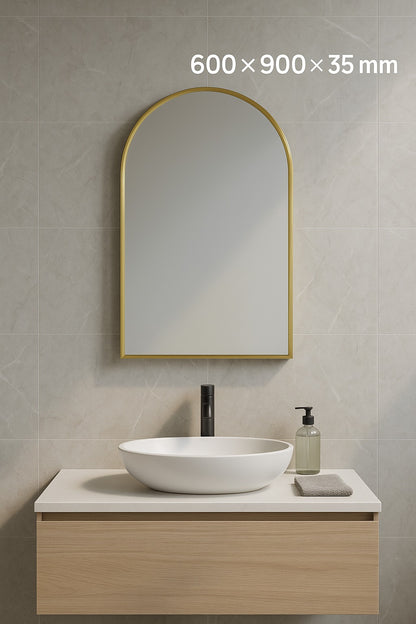 Arch Gold Framed Mirror 600x900mm