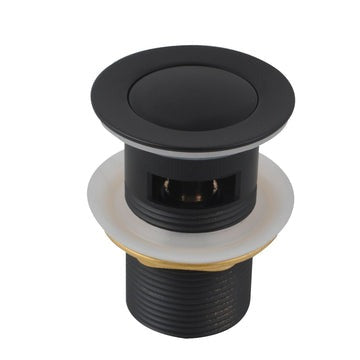 Solid Brass Basin Pop Up Waste with Overflow Matte Black