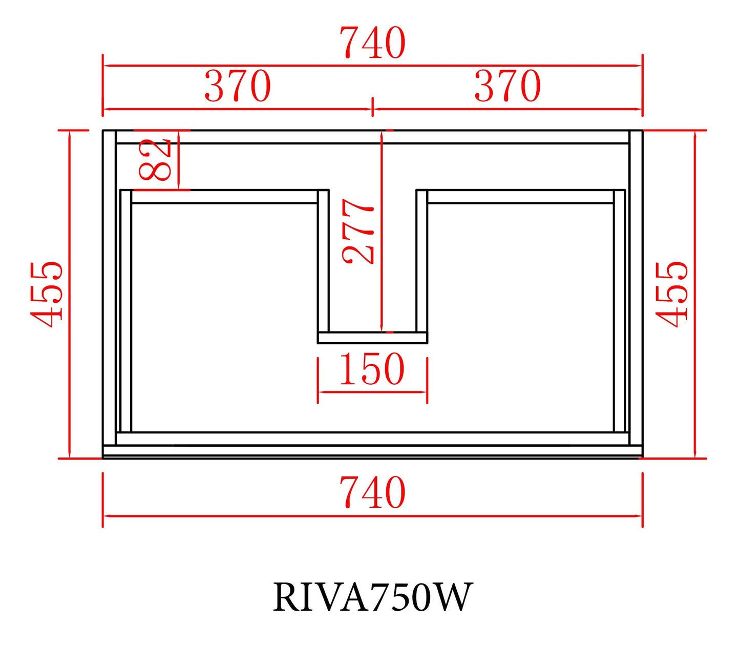 RIVA Wall Hung Vanity - 5 Sizes Available