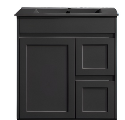 Luna Wall Hung Vanity - Matte Black 