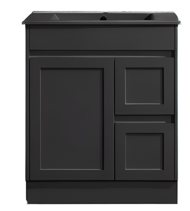 Luna Wall Hung Vanity - Matte Black 