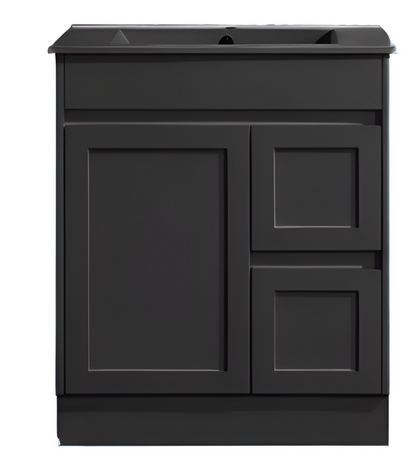 Luna Wall Hung Vanity - Matte Black 