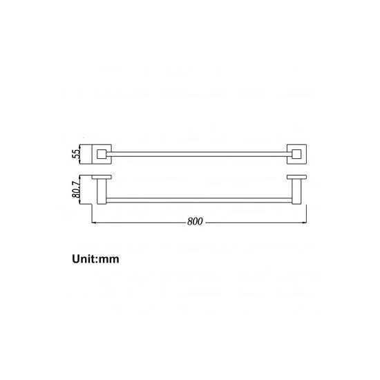 BLAZE Single Towel Rail 800mm