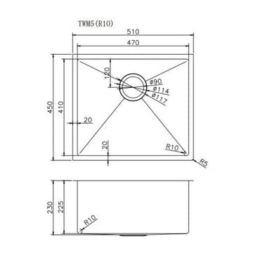 Hand-made Single Bowl Kitchen Sink(Round Edges)