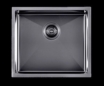 Gun Metal Grey Hand-made Single Bowl Kitchen Sink(Round Edges)