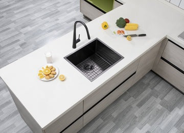 Gun Metal Grey Hand-made Single Bowl Kitchen Sink(Round Edges)
