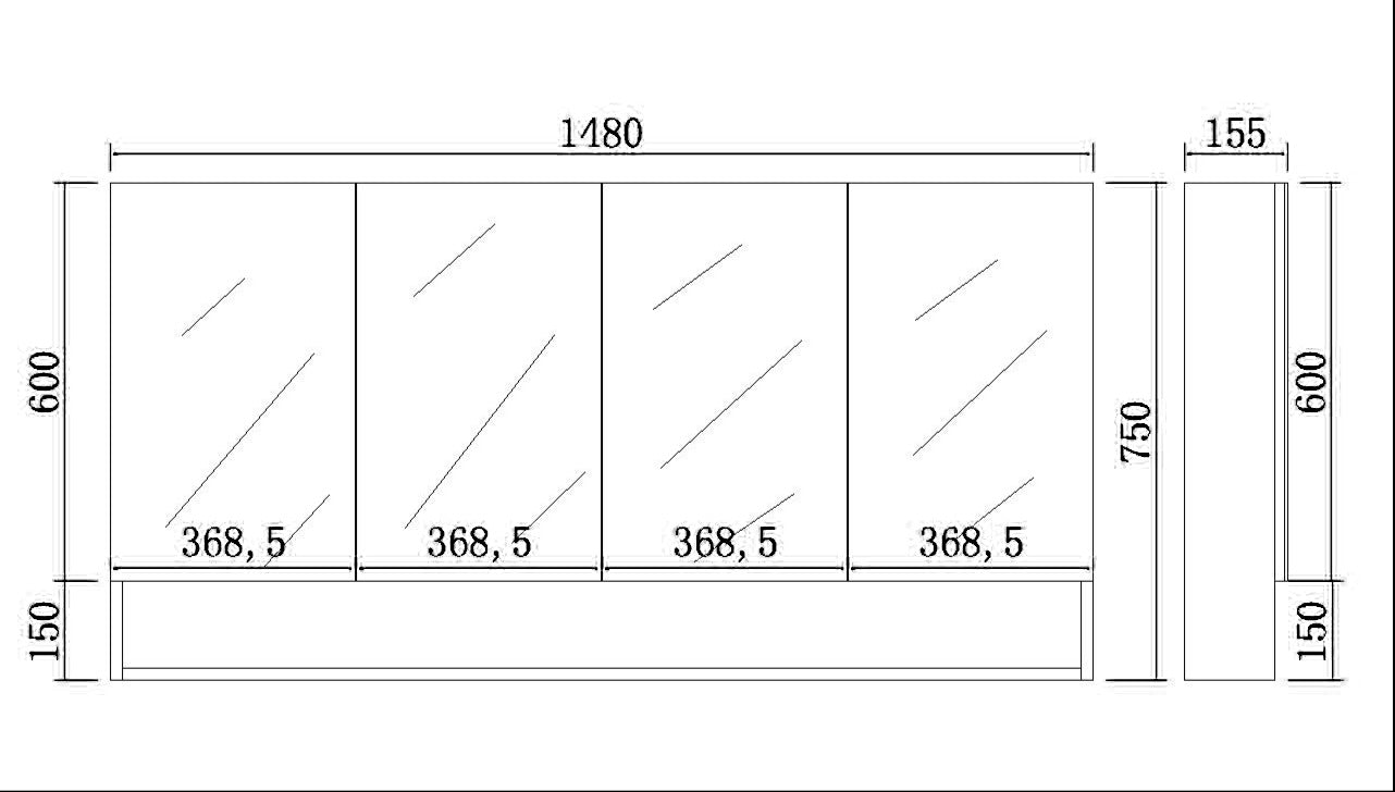RIVA Mirror Cabinet - 5 Sizes Available