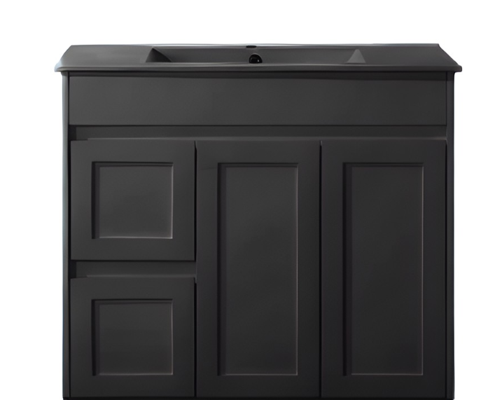 Luna Wall Hung Vanity - Matte Black 
