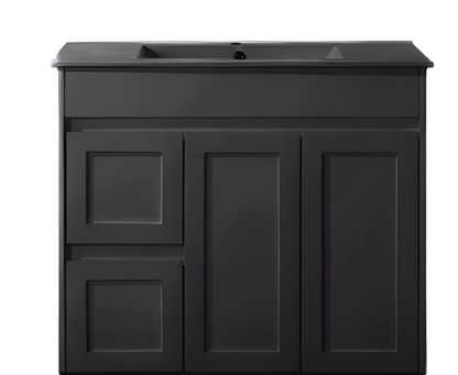 Luna Wall Hung Vanity - Matte Black 