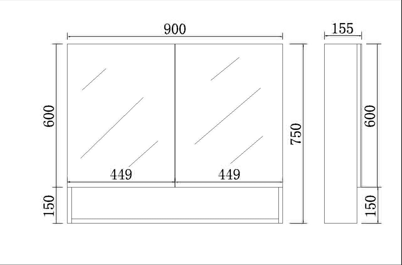 FREMANTLE Mirror Cabinet - 5 Sizes & 2 Color's Available