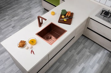 Rose Gold PVD Hand-made Single Bowl Kitchen Sink(Round Edges)