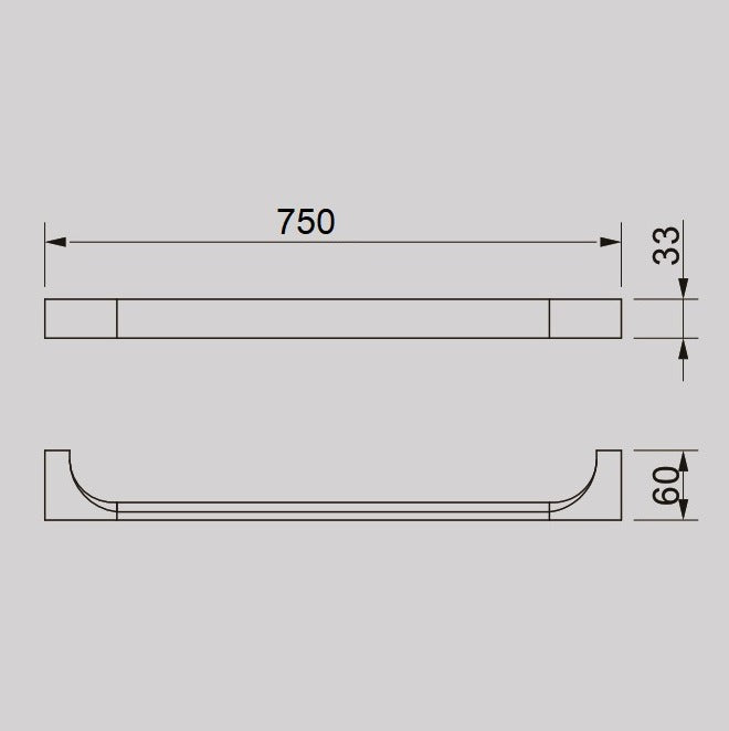 ACQUA 75cm Single Towel Rail