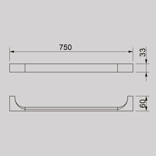 ACQUA 75cm Single Towel Rail