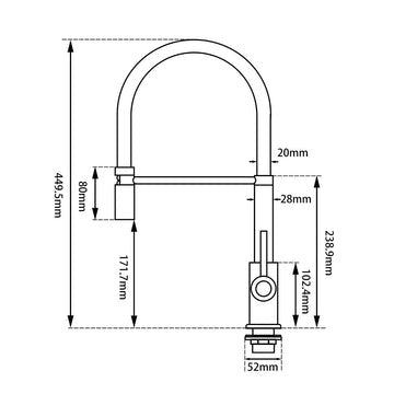 Round Chrome Kitchen Sink Mixer Tap