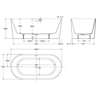 Adore Freestanding Bathtub - Available in 3 Sizes