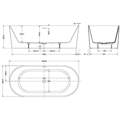 Adore Freestanding Bathtub - Available in 3 Sizes