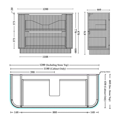 ALMERE Freestanding Vanity-  4 Sizes Available