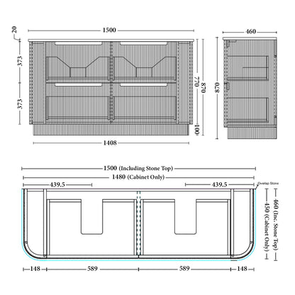 ALMERE Freestanding Vanity-  4 Sizes Available