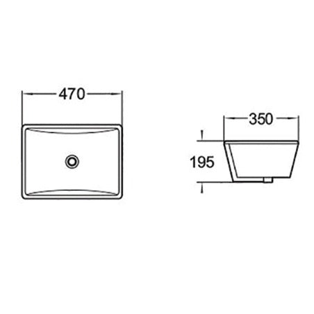 BA100 —  Rectangular Under Counter Basin