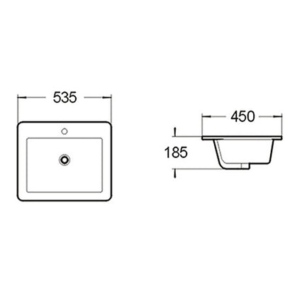 BA110 —  Rectangular design Drop-in Basin
