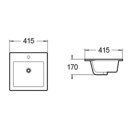 BA120 — Sleek Square design Drop-in Basin