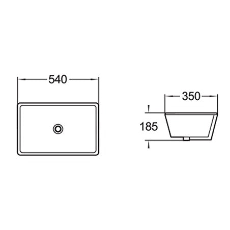 BA130 –  Rectangle  Under Counter Basin