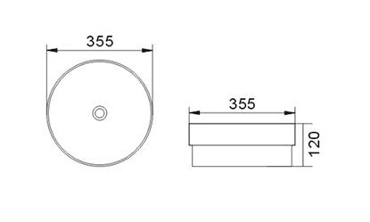 BA300 — Round Ceramic Drop-in Basin