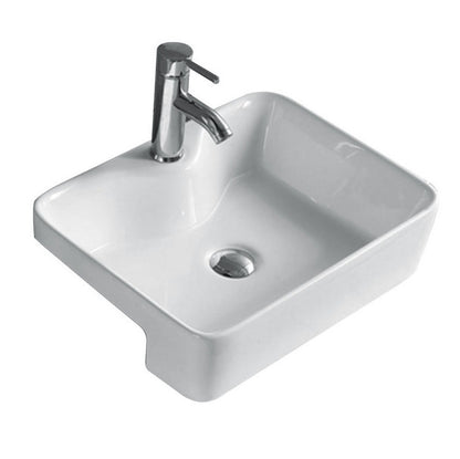 BA350 — Rectangular Semi Recessed Basin with Soft Edges