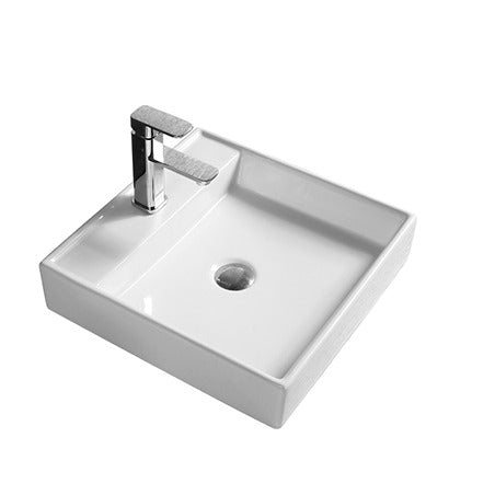 BA450 — Above Counter Basin - Sleek Square Design - in Gloss and Matte White Finish
