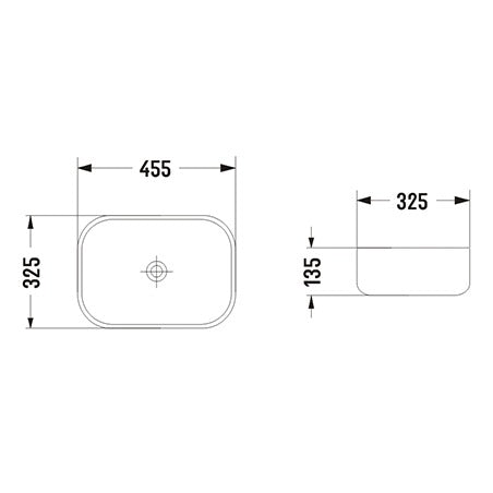 BA505 — Unique Curved Rectangular shape Above Counter Basin