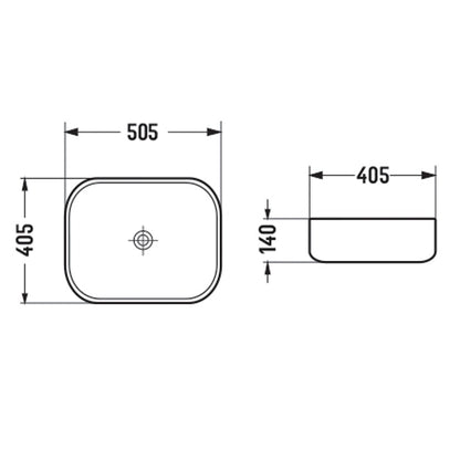 BA510 — Above Counter Basin Unique Curved Rectangular Shape - in 4 Colors
