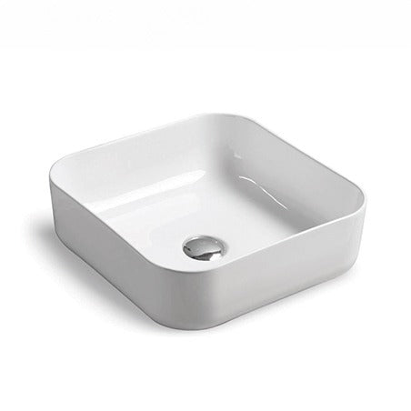 BA520 — Square design with Soft Edges Above Counter Basin - Gloss White