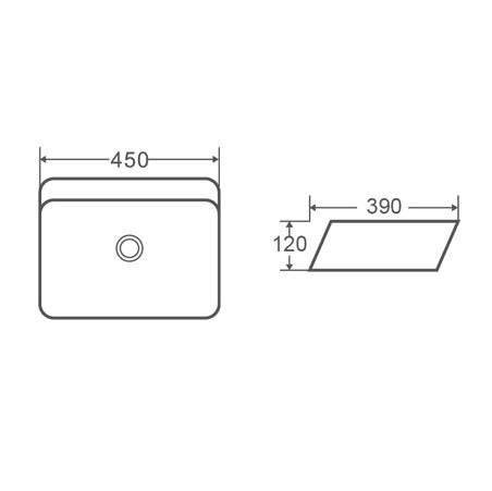 BA710 — Rectangular Above Counter Basin with Soft Edges