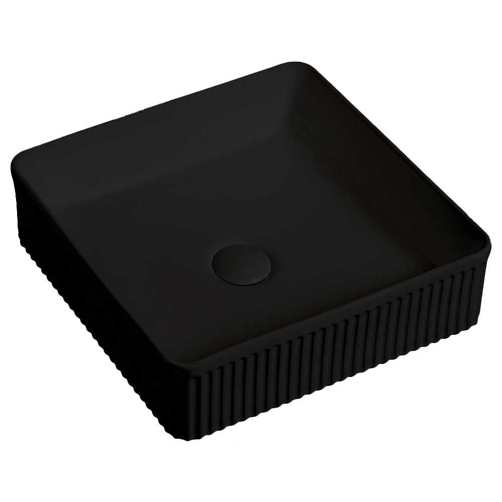 BA910 — Square Grooved Above Counter Basin - Gloss White, Matte White, Matte Black