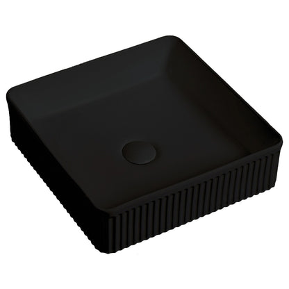 BA910 — Square Grooved Above Counter Basin - Gloss White, Matte White, Matte Black