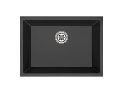 Sierra Rectangle Composite Kitchen Sink in Matt White and Black 