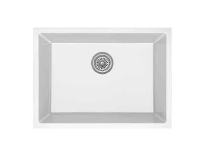 Sierra Rectangle Composite Kitchen Sink in Matt White and Black 